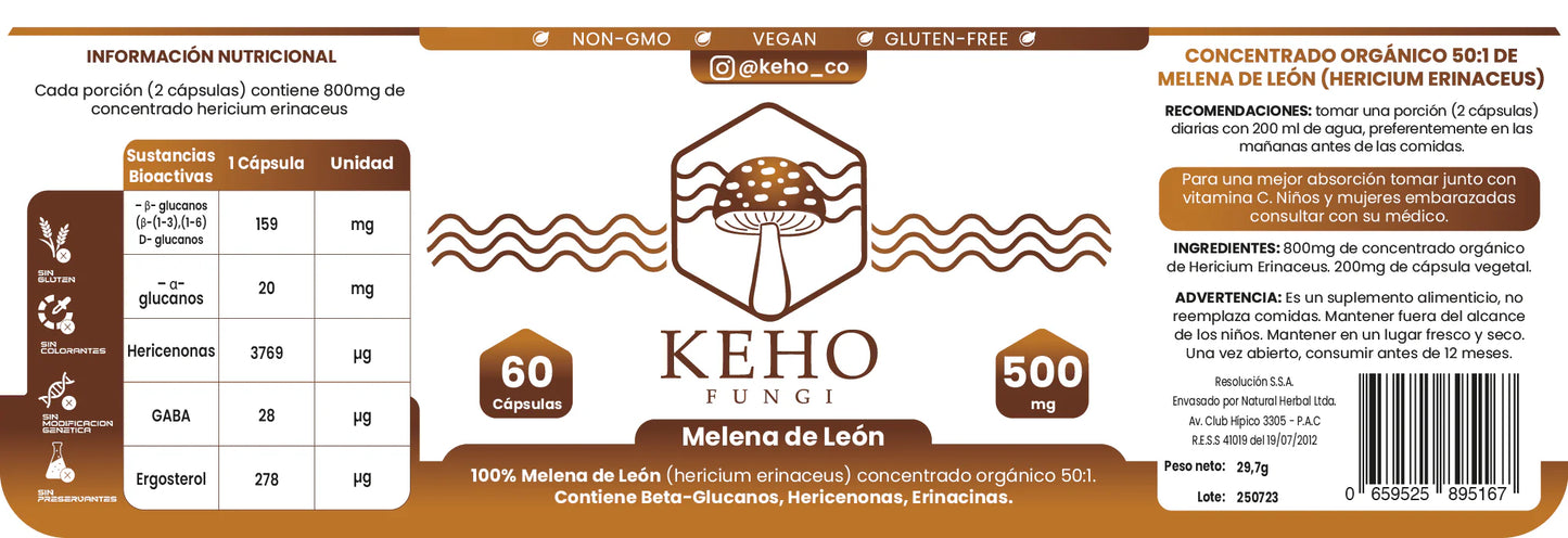 Melena de León Concentrado en Cápsulas