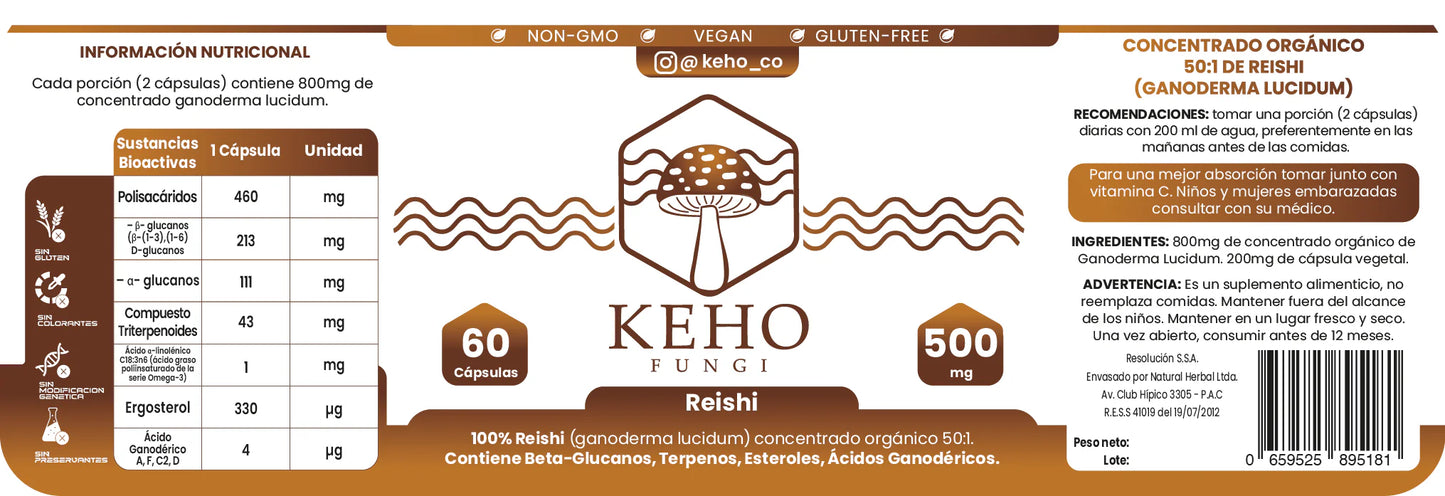 Reishi Concentrado en Cápsulas