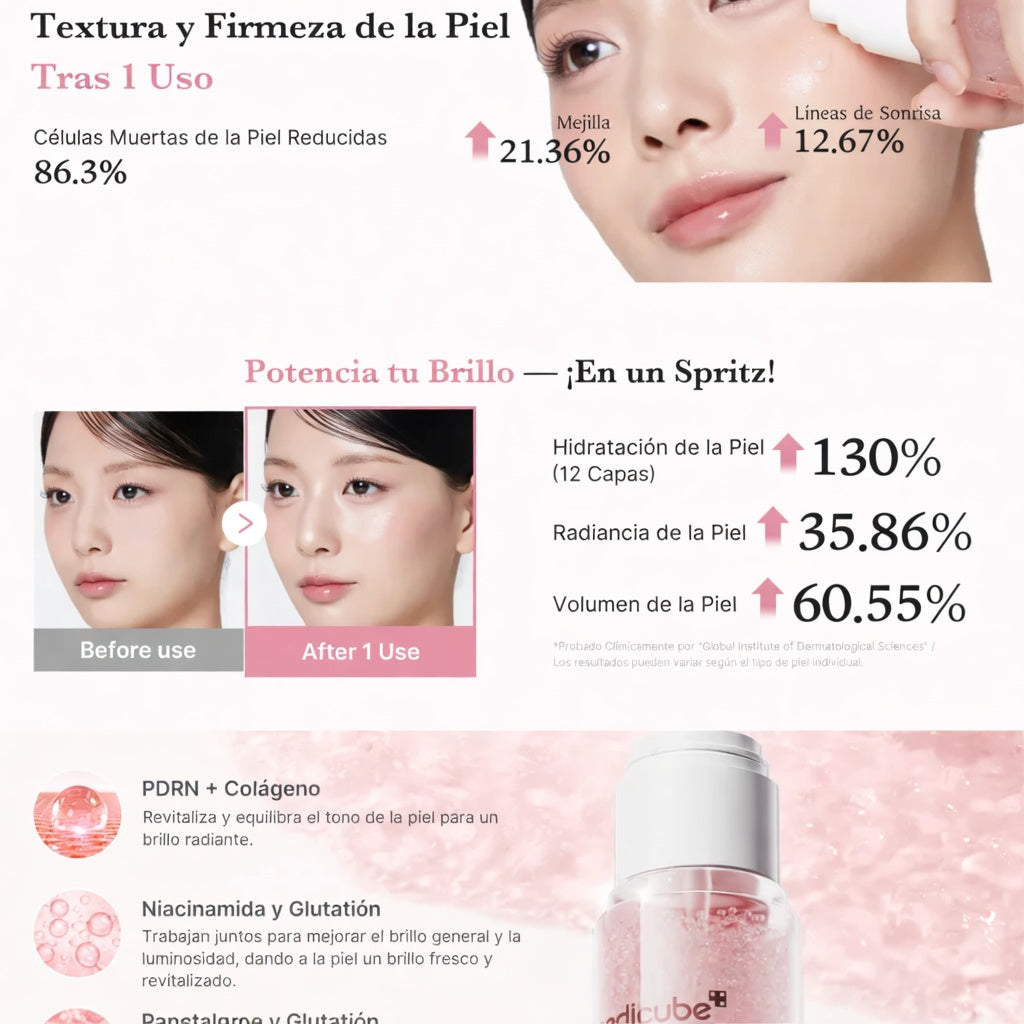 PDRN Pink Collagen Glow Jelly Mist Serum – Bruma Facial 100ml