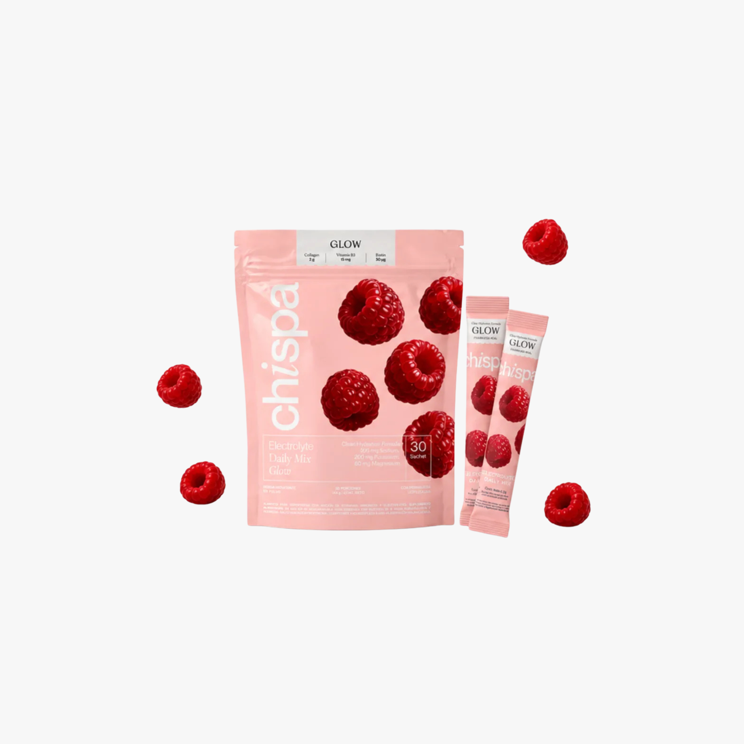 GLOW Electrolitos + Colágeno | 30 Sachets.