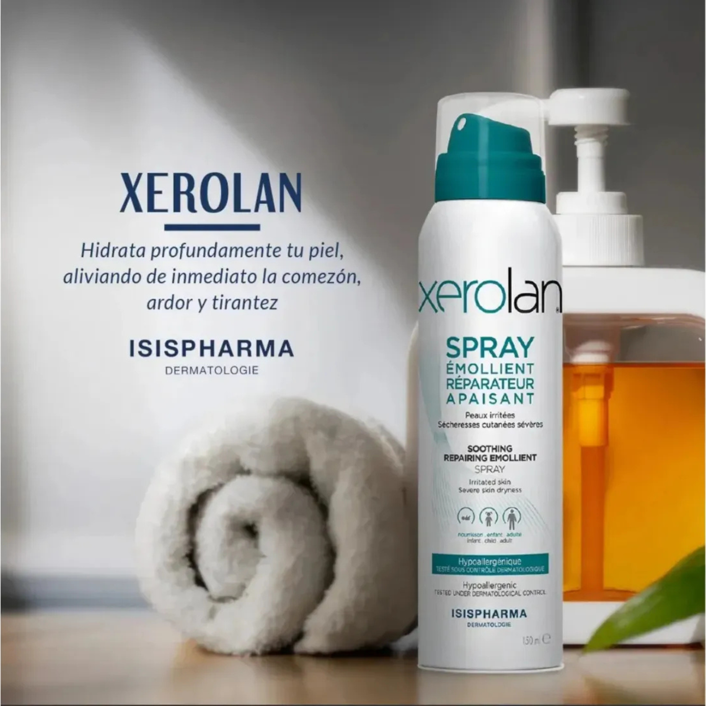 XEROLAN Aerosol - Alivio y Reparación Profunda para pieles secas, atópicas, y mas 150 ml