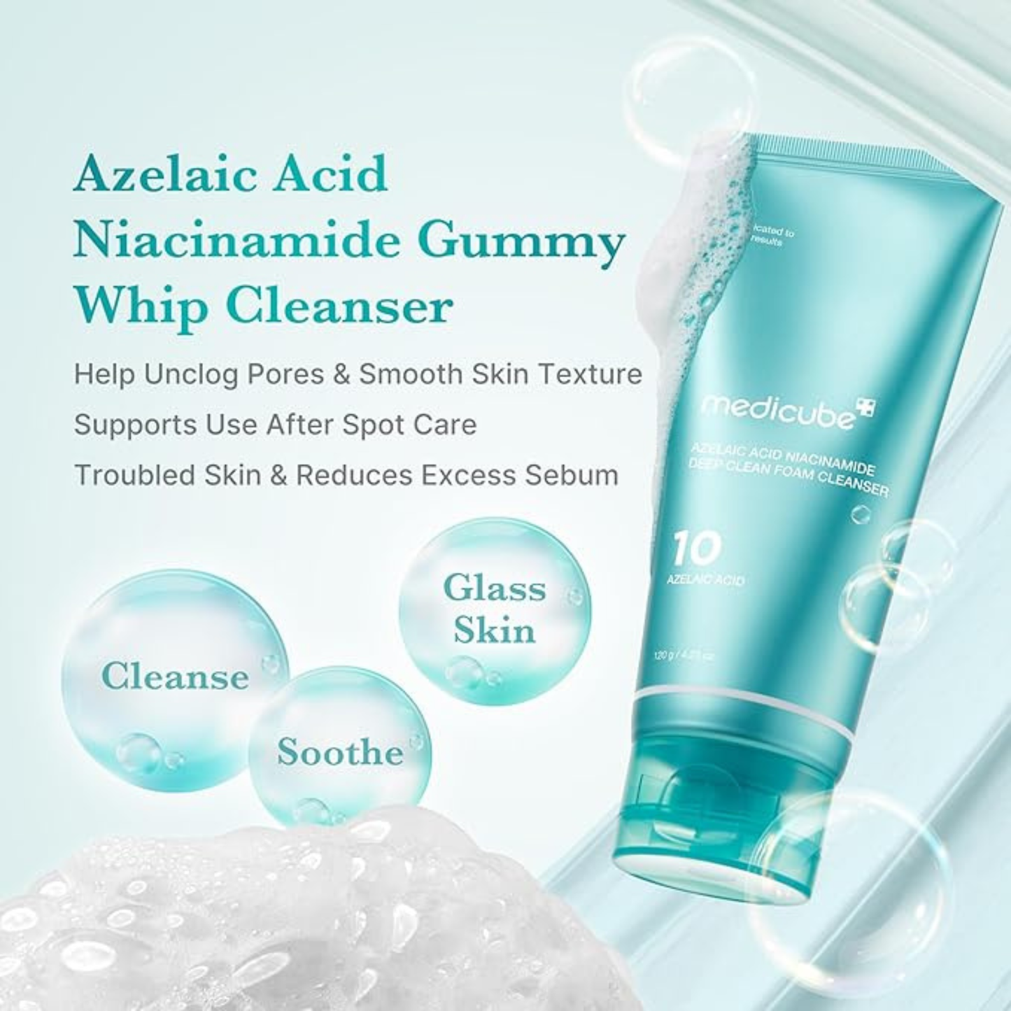 Azelaic Acid Niacinamide Deep Clean Foam Cleanser 120 g