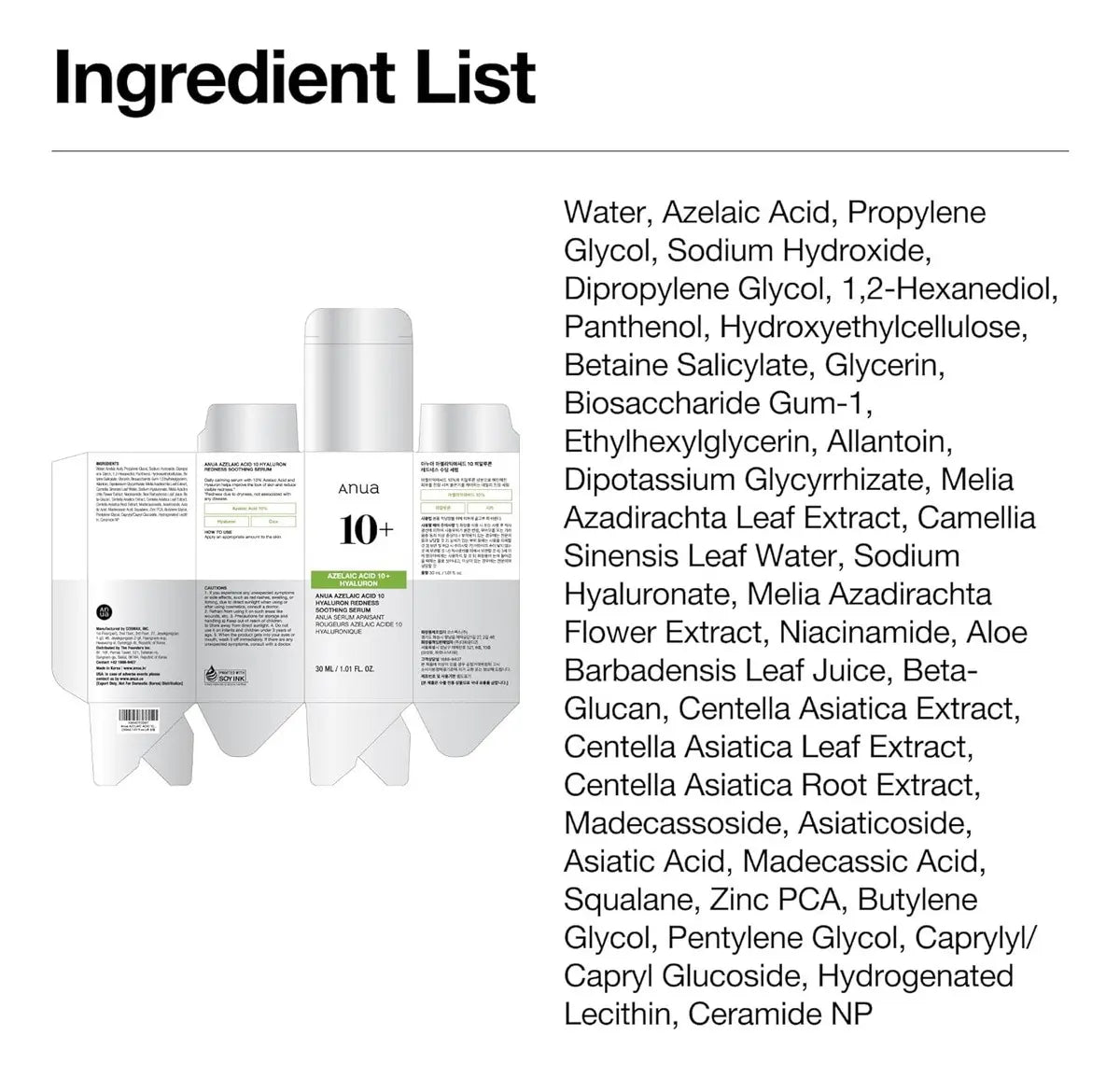 Azelaic Acid 10 Hyaluron Redness Soothing Serum 30 ml