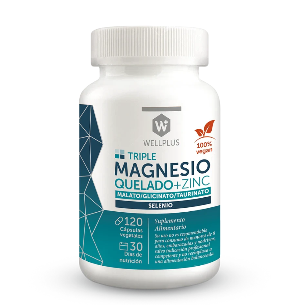 Triple Magnesio Quelado + Zinc 120 cápsulas