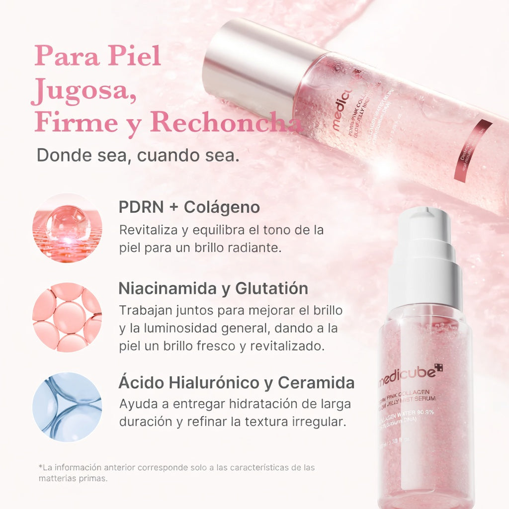 PDRN Pink Collagen Glow Jelly Mist Serum – Bruma Facial 100ml