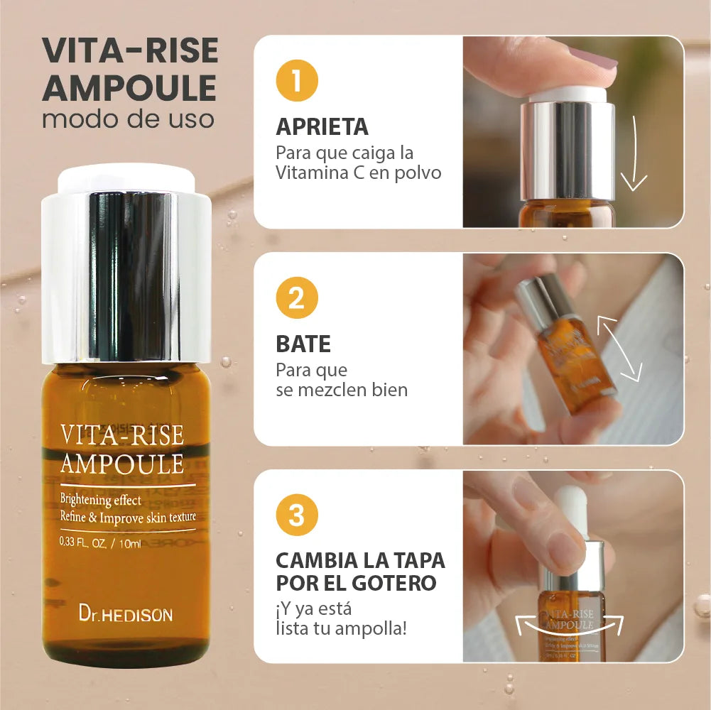 Ampollas faciales antioxidante y despigmentante Vita Rise 6 u x 10 ml