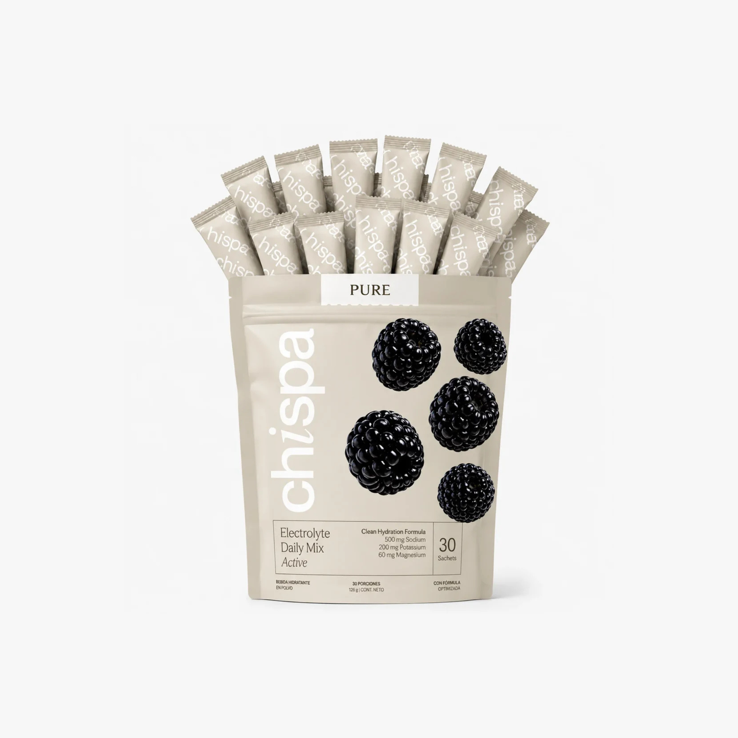 PURE 100% Electrolitos | 30 Sachets Sabor Mora-Arandano